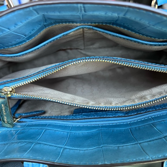 Michael Kors Croc Embossed bag blue leather - Picture 12 of 12